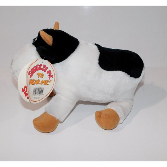 VTG 1987 Squeez-Ems Clarence The Cow 12" Plush With Sound Squeeze Me To Hear Me - Picture 4 of 8